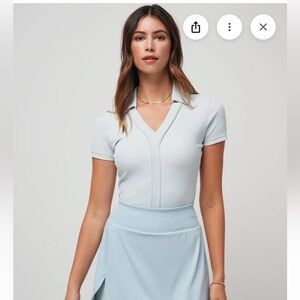 Travis Mathew Light Blue Collared Shirt- NEW- Womens XXL